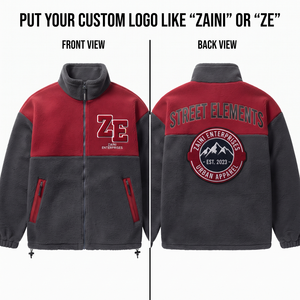 240g Soft Polar Fleece <b>Jacket</b> Burgundy Grey Color Block Premium Fabric Custom Logo Embossed OEM ODM <b>Waterproof</b> Breathable Autumn - Product Image 1