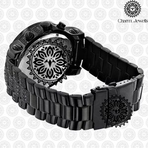 Charm_Jewells Men's Stainless Steel Watch 40mm Case Analog Mechanical Movement <b>Chronograph</b> Luxury Fashion Black Dial 10 Bar - Product Image 5