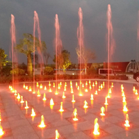 Fontaine musicale moderne DEWY, fontaine sèche extérieure en acier inoxydable, eau colorée, éclairage DMX512, contrôle programmable, garantie de 2 ans