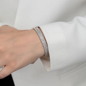 Pulsera de Moissanita Premium con Corte Brillante, Chapada en Oro y Plata, Joyería Hip Hop para Uso Diario, Compromiso y Boda - Product Image 1