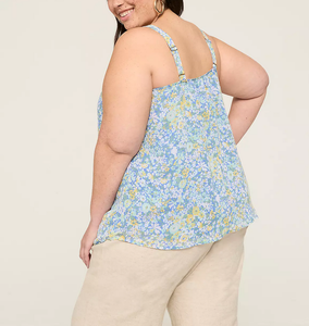 2027 Personalizado OEM 100% Algodón Casual Moda Camiseta sin Mangas Tallas Grandes para Mujer Venta al por Mayor Chaleco con Estampado Floral Teñido en Hilo Cuello Redondo - Product Image 2