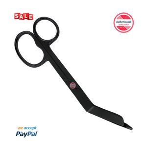 Ciseaux à bandage standard en acier inoxydable médical couleur noire taille de coupe facile 5.5 "pouces infirmière ciseaux à ciseaux - Product Image 2