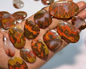 Lot de cabochons en agate naturelle mélangée, pierres précieuses polies et rayées, en vrac, pour la fabrication de bijoux, approvisionnement en gros - Product Image 2