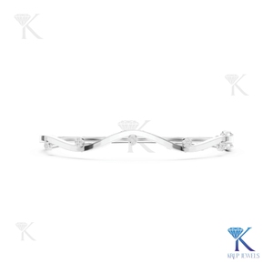 Minimalist Lab Grown Diamond Wave <b>Bangle</b> 14K 18K <b>Solid</b> <b>Gold</b> Fine Unisex Luxury Party Gift Station Jewelry Manufacturer Wholesale - Product Image 2