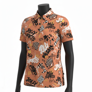 เสื้อโปโลผู้หญิงผ้าเจอร์ซีย์ผสมคอตตอน GSM ระบายอากาศได้ดี พิมพ์ลายทั่วตัว สไตล์สตรีท  รับสกรีนโลโก้ เสื้อโปโลผู้หญิง - Product Image 4