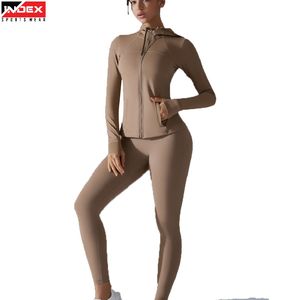 Modern Women <b>Yoga</b> <b>Jacket</b> And Legging 2 Piece Set Sportswear Gym Clothing Stretch Workout Training Wear - Product Image 1