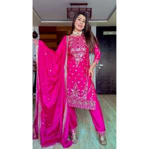 Top de fiesta para mujer de diseñador-Conjunto Plazzo y Dupatta - Product Image 3