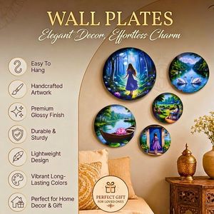 Ensemble de 5 plaques murales décoratives en métal pour la décoration de la maison, art mural suspendu coloré pour le salon, la chambre et le bureau - Product Image 6