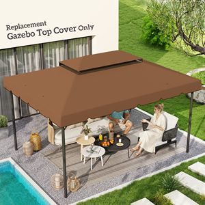 Telo di Ricambio per Gazebo 13FT X 10FT con Tetto a Doppia Ventilazione per Modelli 84C 101 o 84C 144 (SOLO TELO) Colore Caffè - Product Image 2