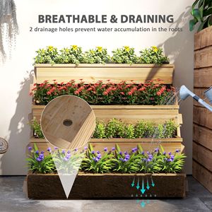 Jardinera Vertical de 4 Niveles con Orificios de Drenaje, Caja de Cultivo para Hierbas, Vegetales y Flores - Product Image 5