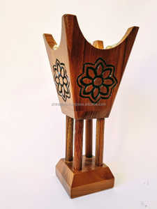 Brûleur Bakhoor en bois naturel de créateur Porte-encens arabe de luxe pour les cadeaux, décor de Ramadan Kareem et d'Eid Mubarak - Product Image 3