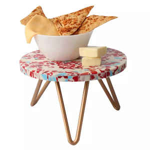 Soporte para Tartas hecho a medida con material de alta calidad, soporte para tartas de resina terrazo, soporte para tartas hecho en madera de estilo lujoso para uso en fiestas - Product Image 4