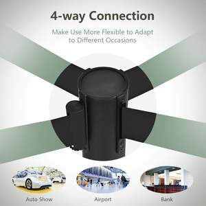 เสาคิวสีดำแบบยืดหดได้6ชิ้นพร้อมสายคล้อง6.5ft แบบยืดหดได้พร้อมเสา stanchion สีดำ6ชิ้น - Product Image 5