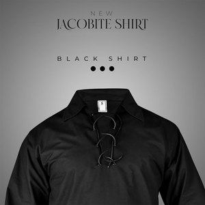 Chemise Ghillie Jacobite Noire pour Homme de Haute Qualité, Meilleure Vente, Tenue Écossaise des Highlands, Manches Longues, À Lacets, OEM ODM - Product Image 2