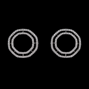 Boucles d'oreilles clous rondes en diamant naturel fin, plaqué or 14 carats, 2,25 carats, bijoux élégants pour mariage et fiançailles - Product Image 1