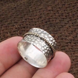 แหวนเงินแท้ 925 แบบหมุนได้ แหวนทำมือสำหรับสมาธิ แหวนคลายเครียด แหวนนิ้วโป้ง ขายส่ง - Product Image 3