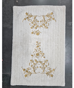 Tapis de bain épais avec logo brodé personnalisé, motif vague, 100% coton cardé, écologique, fabriqué à la machine, couleur personnalisée - Product Image 2