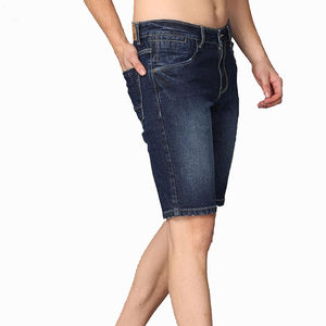 Wholesale Rate <b>High</b> Quality Embroidered Breathable Summer Casual Mid <b>Waist</b> 100% Cotton Denim Shorts for <b>Men</b> 2025 New Arrival - Product Image 2