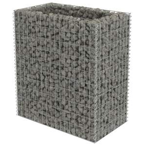 Jardinière surélevée en gabion en acier galvanisé argenté 35,4x19,7x39,4 pouces – Pots et jardinières - Product Image 2