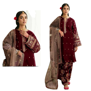 Découvrez le nouveau costume Salwar de 2025, conçu pour mélanger l'élégance traditionnelle avec le style moderne. Parfait pour les mariages - Product Image 1