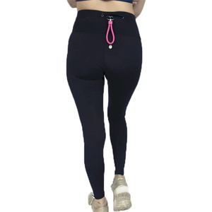 High Waist Full Length Yoga <b>Leggings</b> Solid Navy Blue Side Stripe Seamless Spandex Nylon Pants - Product Image 3