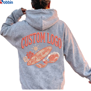 Sudadera con Capucha para Mujer, Diseño Floral de Atardecer Bordado Personalizado, Estampado en la Espalda, Estilo Casual de Invierno, Corte Holgado, 100% Algodón, Superventas - Product Image 4