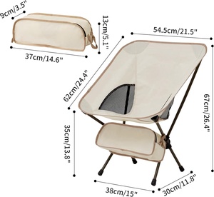 كرسي تخييم محمول قابل للطي من الألومنيوم خفيف الوزن ومريح للاستخدام الخارجي على الشاطئ - Product Image 3