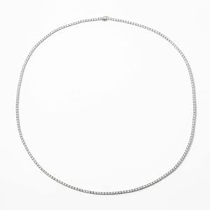 Collier tennis de luxe en or blanc 14 carats avec diamants ronds de 29,81 carats cultivés en laboratoire, serti pavé, certifié IGI, cadeau d'anniversaire pour femme - Product Image 1