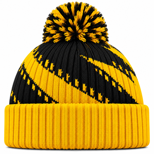 Bonnets d'hiver chauds de haute qualité, couleur unie, tricot épais, bonnets personnalisés avec rayures contrastées pour hommes et femmes - Product Image 2