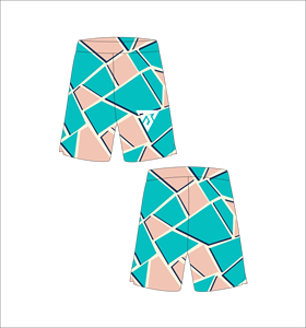 Shorts de bain pour hommes personnalisés à imprimé géométrique, sublimation, séchage rapide, taille élastique, shorts de sport décontractés - Product Image 1