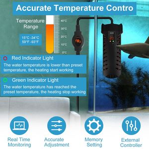 Riscaldatore Sommergibile per Acquario 500W con Termostato, Controllo Esterno della Temperatura Regolabile per Acquari da 79 Galloni, Accessori - Product Image 3