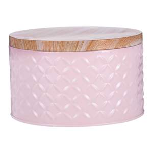 Wholesale Vintage Pink Metal Cookie Jar Scalloped Lid Airtight Food Storage Container Tin for Kitchen Decor <b>Bakery</b> Gift <b>Box</b> Jars - Product Image 6