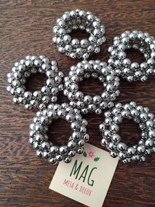 Pearl Napkin Rings Circle Shape 4.5cm Width Classic Design Durable Wedding <b>Table</b> Decoration Accessory - Product Image 6