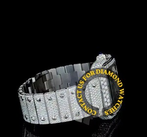 Reloj de Lujo Personalizado con Diamantes de Moissanita VVS, Esfera de Cristal, Unisex, 25cm, Edición Limitada, Gran Venta - Product Image 3