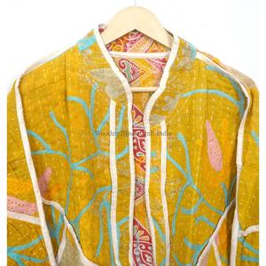 Chaqueta Kantha de Diseño 100% Algodón al por Mayor, Multicolor, Estilo Étnico, Bordada a Mano, Vintage, Tejida para Invierno - Product Image 2