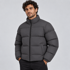 Chaqueta Acolchada Impermeable de Invierno para Hombre con Cuello Alto, Chaqueta de Burbujas Personalizada al por Mayor, Chaqueta Acolchada Personalizada para Exteriores - Product Image 4