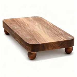 Support de présentation multifonctionnel moderne en bois d'acacia, fait main, à un seul niveau, pour plantes d'intérieur sur bureau - Product Image 4