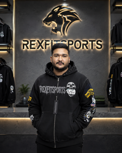 REXFITSPORTS 2026 Custom <b>Black</b> Graphic <b>Zip</b> <b>Up</b> <b>Hoodie</b> Unisex Cotton Polyester Fleece Streetwear Full <b>Zip</b> Sweatshirt with Sleeve - Product Image 3