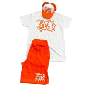 Ropa de verano con estampado personalizado para hombre, conjuntos cortos de algodón, conjunto de verano de 2 piezas para hombre, camiseta lisa y conjunto de pantalones cortos con gorra - Product Image 6