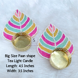 Luxury Pink Decorative Tea Light Holde Big Size Paan Shape Tea Light Candle Holder Multicolor for Table Centre Piece Home Decora - Product Image 3