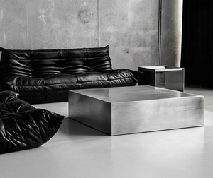Modern <b>Square</b> Shaped Coffee <b>Table</b> Anti Fingerprint Stainless Steel Accent <b>Table</b> Sleek Metal Design for Contemporary Interiors - Product Image 2