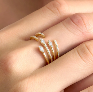 Anillo Apilable de Diamante de Laboratorio Chapado en Oro con Certificación IGI, Corte Brillante Redondo, para Mujer - Regalo de Compromiso, Boda y Aniversario - Product Image 3