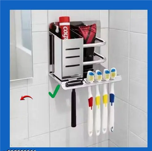 Indian Made Metal Customized Toothbrush <b>Holder</b> Stand Suction Cup for Bathroom Storage <b>Toothpaste</b> Razor <b>Holder</b> Wholesale Factory - Product Image 2