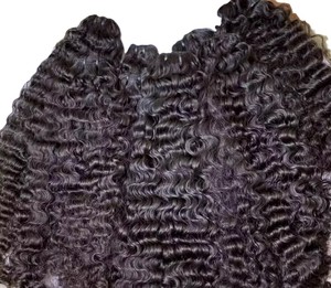 18 Inch Natural Black Raw Indian Curly Human Hair Bundle Single Drawn Soft Curly Texture Machine Weft Hair Extension Full Densit - Product Image 2