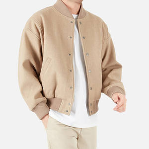 แจ็คเก็ตวาร์ซิตี้ผู้ชายดีไซน์ใหม่ปี 2021 แจ็คเก็ตบอมเบอร์ลำลองติดกระดุม ปักโลโก้ได้  ไซส์ใหญ่พิเศษ - Product Image 2