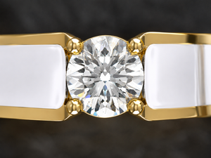 Anillo de Diamante Cultivado en Laboratorio Clásico Solitaire para Hombre, Oro Amarillo de 18K, Anillo de Bodas - Product Image 4