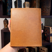 Carnet en cuir fait main personnalisable – Cahier vintage à couverture rigide cousu main, 100 feuilles de papier coton à bords festonnés