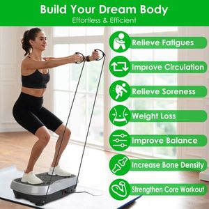 Attrezzatura per Fitness Domestico, Piattaforma Vibrante per Tutto il Corpo con Bande di Resistenza e Telecomando, Equipaggiamento per Palestra Domestica - Product Image 3