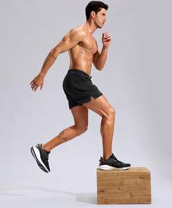 Pantalones cortos deportivos para hombre con bolsillos con cremallera, ligeros, de secado rápido, atléticos, de malla, sin forro. - Product Image 5