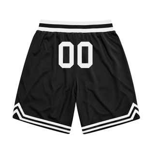 <b>Men</b> Black <b>White</b> Sublimated Mesh Basketball <b>Shorts</b> Athletic Polyester Sports <b>Shorts</b> Competition Match Performance Wear - Product Image 2